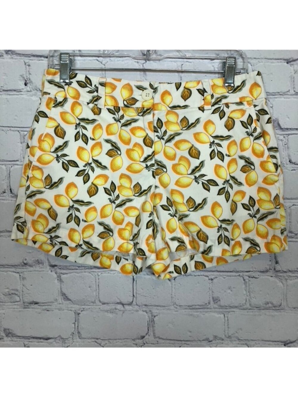 LOFT Lemon Print Chino Shorts Size 2